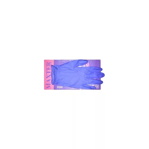 Gumikesztyű nitril púdermentes S 200 db/doboz Maxter kék