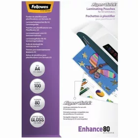   Lamináló fólia, A4, 80 mikron, fényes, 100 db/doboz, SuperQuick Fellowes&reg;