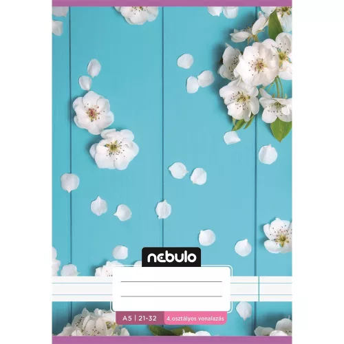 Füzet, A5, 4. osztályos vonalas, 21-32, Cuki minták, I., 16 db/csomag Nebulo