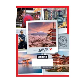   Füzet, A4, kockás, 87-32, ország-város minták, 12 db/csomag Nebulo