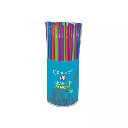 Grafitceruza HB, színes, kerek test,Connect 72 db/csomag,