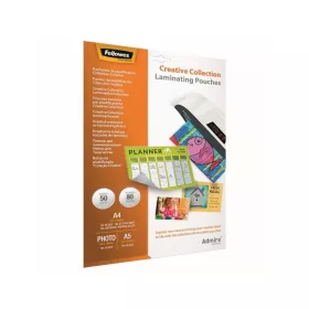   Lamináló fólia, 80 mikron, 5 klf. méretben 5x10 db/doboz, Admire Creativ Fellowes&reg;