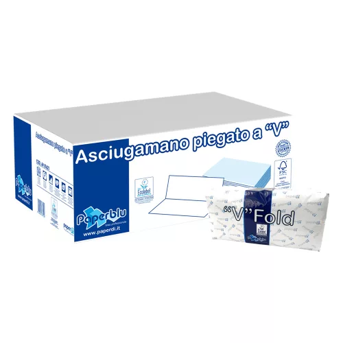 Kéztörlő 2 rétegű V hajtogatású 100  százalék  cellulóz 210 lap/csomag 15 csomag/karton Paperdi_AV81621 fehér