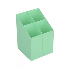   Írószertartó 4 rekeszes négyszögletű műanyag, Ico pasztell zöld