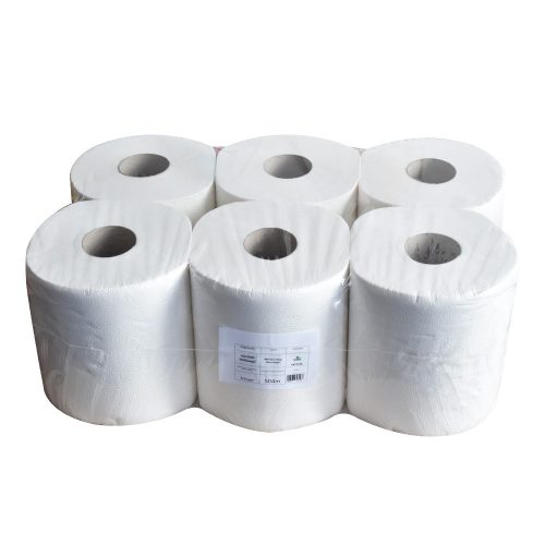 Kéztörlő 2 rétegű tekercses átmérő 19 cm 100 százalék  cellulóz 84 m/tekercs 6 tekercs/karton Bluering® hófehér