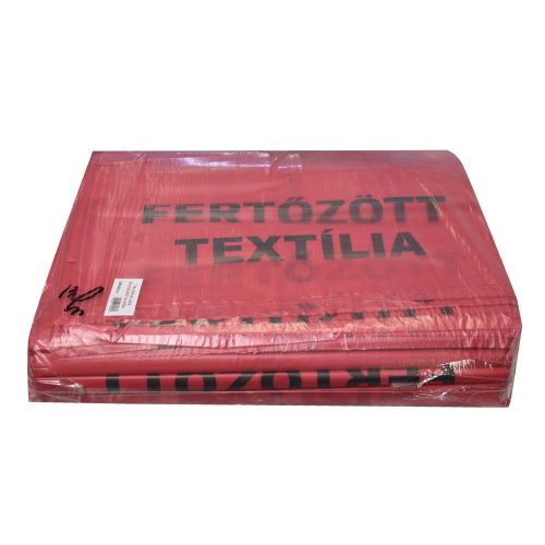 Hulladékgyűjtő zsák „Fertőzött textília” 400 + 2 x 180 x 1100 mm piros