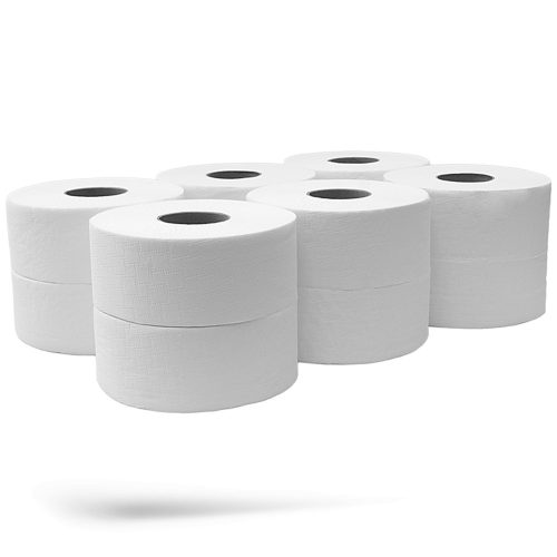 Toalettpapír 2 rétegű közületi átmérő 20 cm 100  százalék  cellulóz 170 m/tekercs 12 tekercs/csomag_Bluering®_hófehér