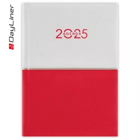   Határidőnapló Contrast A5 napi, fehér lapokkal fehér-piros Dayliner 2026.