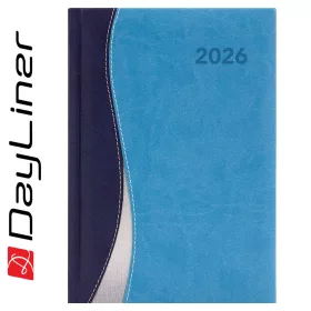   Határidőnapló Dubai A5 napi, fehér lapokkal kék-világoskék Dayliner 2027.