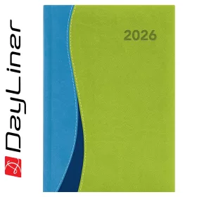  Határidőnapló Dubai A5 napi, fehér lapokkal kék-zöld Dayliner 2027.