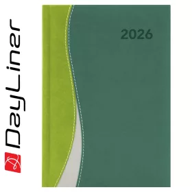   Határidőnapló Dubai A5 napi, fehér lapokkal zöld-zöld Dayliner 2027.
