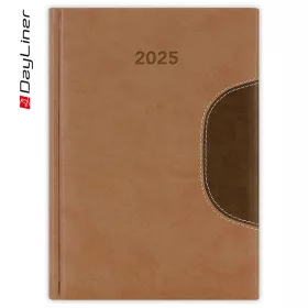   Határidőnapló Memphis B5 heti, fehér lapokkal barna-csokoládé Dayliner 2027.