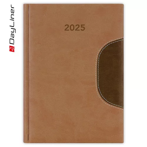 Határidőnapló Memphis B5 heti, fehér lapokkal barna-csokoládé Dayliner 2027.