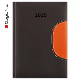   Határidőnapló Memphis B5 heti, fehér lapokkal fekete-narancs Dayliner 2026.