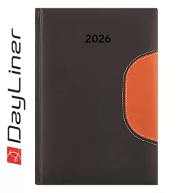   Határidőnapló Memphis B5 heti, fehér lapokkal fekete-narancs Dayliner 2027.