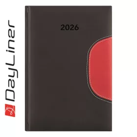   Határidőnapló Memphis B5 heti, fehér lapokkal fekete-piros Dayliner 2027.