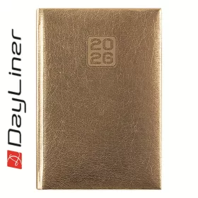   Határidőnapló Mirror B6 heti, fehér lapokkal arany Dayliner 2027.