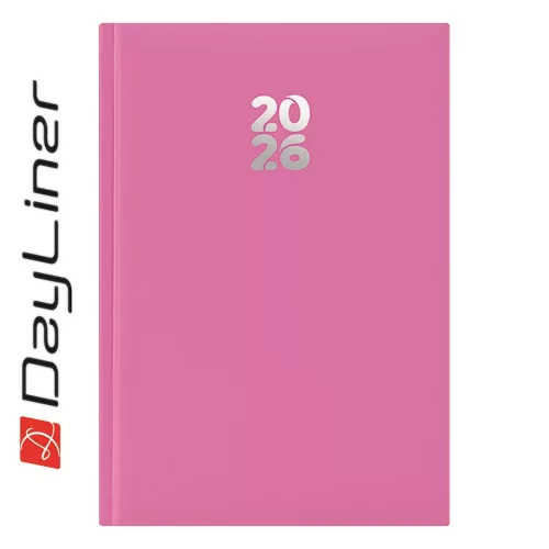 Határidőnapló Pannon A5 heti, fehér lapokkal fuchsia Dayliner 2027.