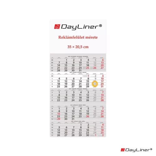 Speditőr naptár 1 tömb, 5 hónap SP-15 330 × 670 mm, fehér lapokkal Fejrész üres Dayliner 2027.