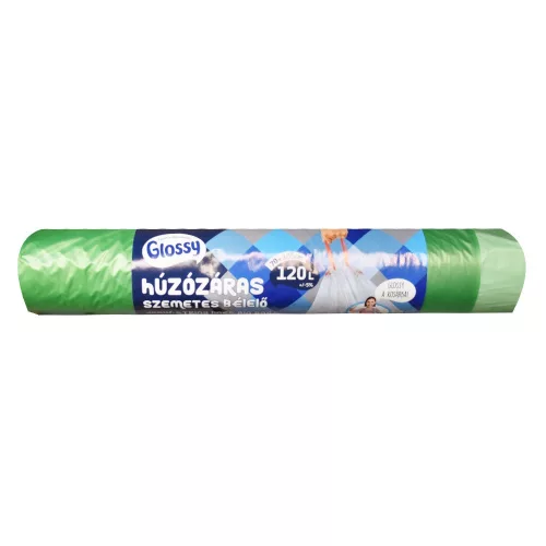 Szemeteszsák zárószalagos 120 liter 70 x 105 cm 10 db/tekercs Glossy zöld