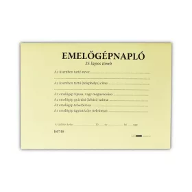 Emelőgépnapló 24 lapos A/5 fekvő D.E.938