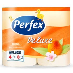   Toalettpapír 3 rétegű 150 lap/tekercs 4 tekercs/csomag barack Boni Perfex DeLuxe