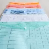 Irattartó tasak A4, PP patentos Bluering&reg; transzparens narancs