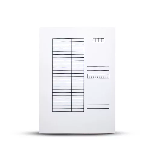 Iratgyűjtő, pólyás dosszié A4, 230g. karton táblázatos noname fehér