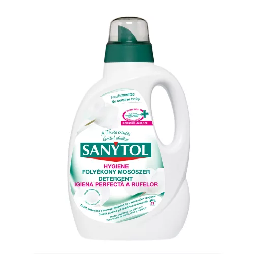 Mosógél 1,7 liter (17 mosás) fehér és színes ruhákhoz Sanytol Hygiene