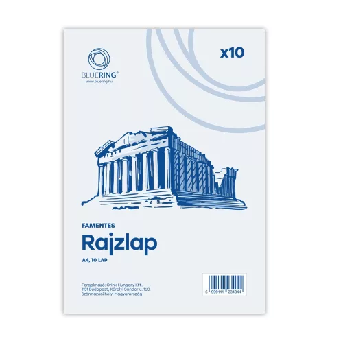 Rajzlap A4, famentes fóliázva Bluering&reg; 10 ív/csomag,