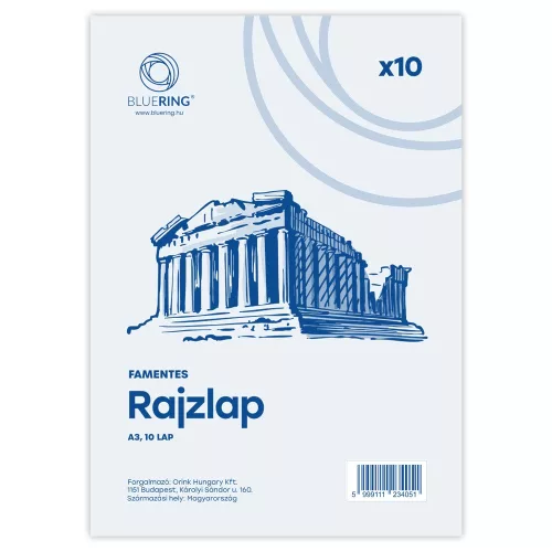 Rajzlap A3, famentes fóliázva Bluering&reg; 10 ív/csomag,