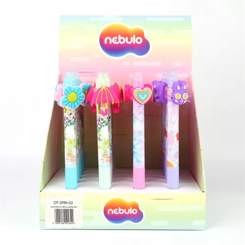 Zseléstoll radírozható, nyomógombos, tavaszi csecsebere 24 db/display Nebulo