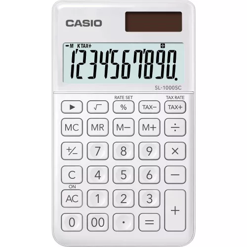 Zsebszámológép 10 digit Casio SL 1000 SC fehér