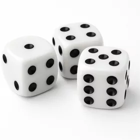 Dobókocka 15x15mm, műanyag, 3db/csomag, Nebulo
