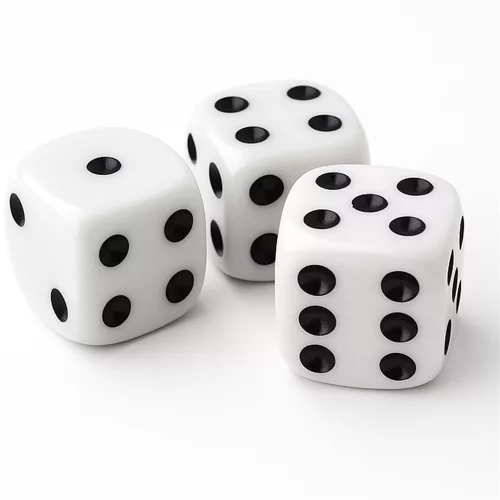 Dobókocka 15x15mm, műanyag, 3db/csomag, Nebulo