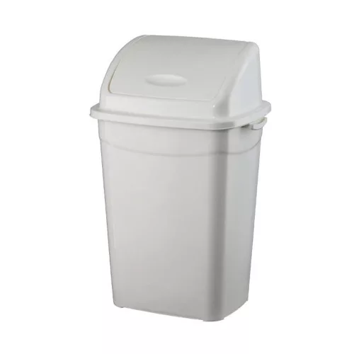 Szemeteskuka billenő fedéllel műanyag 16 literes fehér UP118-001
