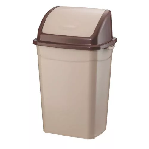 Szemeteskuka billenő fedéllel műanyag 50 literes barna UP122-210