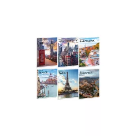   Füzet iskolai A4, 40lap, vonalas Ars Una CITYSCAPE 10db/csomag