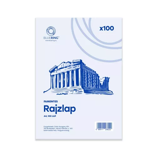 Rajzlap A4, famentes fóliázva Bluering&reg; 100 ív/csomag,
