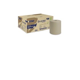   Kéztörlő 2 rétegű tekercses átmérő 19 cm 155 méter/tekercs 6 tekercs/karton  EcoNatural Lucart_861170 havanna barna