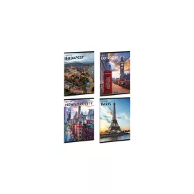   Füzet iskolai A5, 40lap, vonalas Ars Una CITYSCAPE 10db/csomag