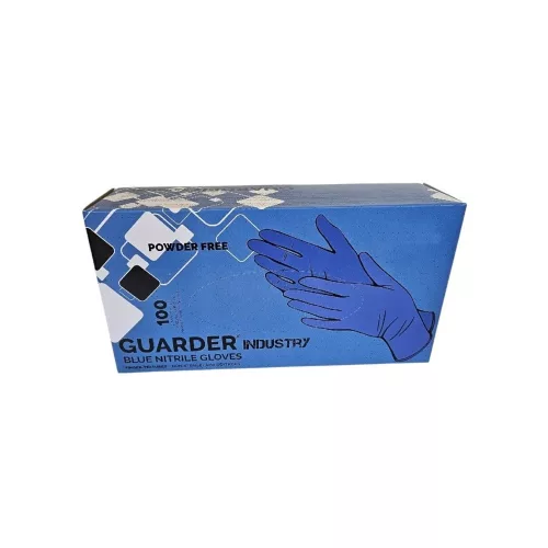 Gumikesztyű nitril púdermentes L 100 db/doboz Guarder® Industry kék