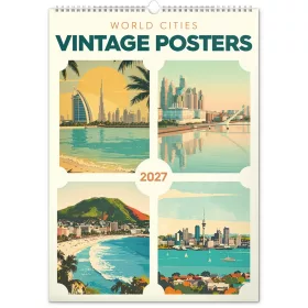   Falinaptár képes  330×460mm Vintage Posters-World Cities Realsystem 2027.