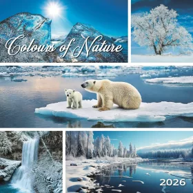   Falinaptár képes 330 x 330 mm, fehér lapokkal Colours of Nature Dayliner 2027.