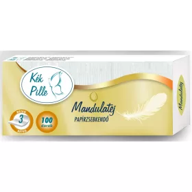   Papírzsebkendő 3 rétegű 100 db/csomag Kék Pille mandulatej