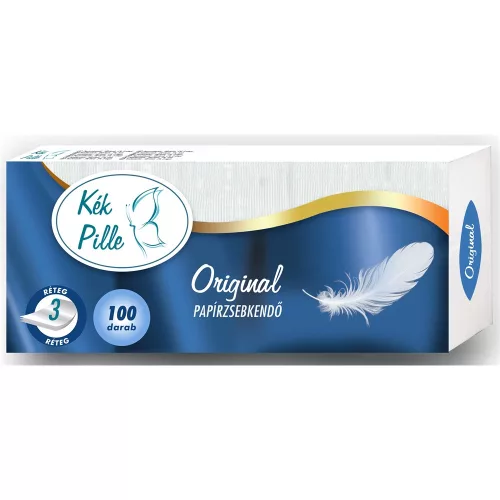Papírzsebkendő 3 rétegű 100 db/csomag Kék Pille original
