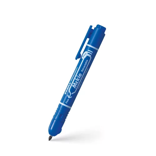 Alkoholos marker 1,3 mm, nyomógombos, Zebra Mckie Retractable írásszín kék