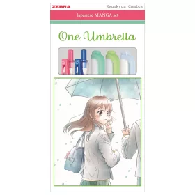 Írószer készlet, Zebra Manga Set, One Umbrella, 5 darabos