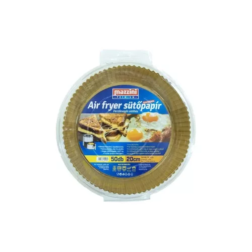 Sütőpapír Air Fryer forrólevegős sütőbe kerek átmérő 20 cm 50 db/csomag Premium Mazzini