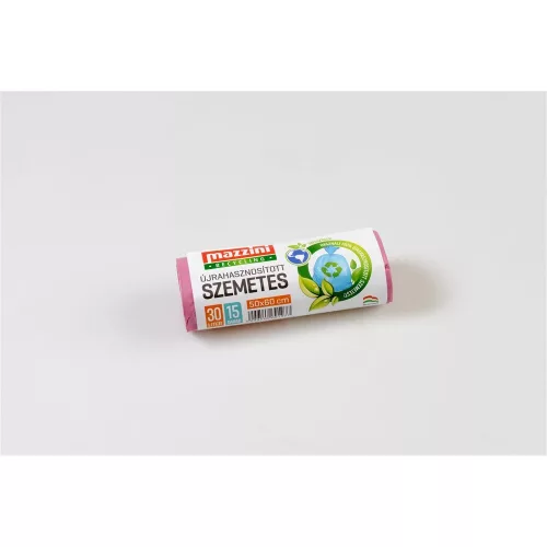 Szemeteszsák újrahasznosított 30 liter 50 x 60 cm 15 db/tekercs Mazzini_mályva